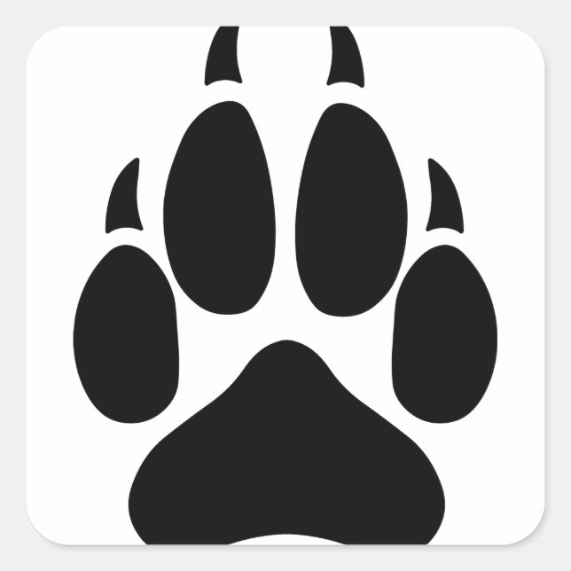 Wolf Paw Square Sticker (Front)