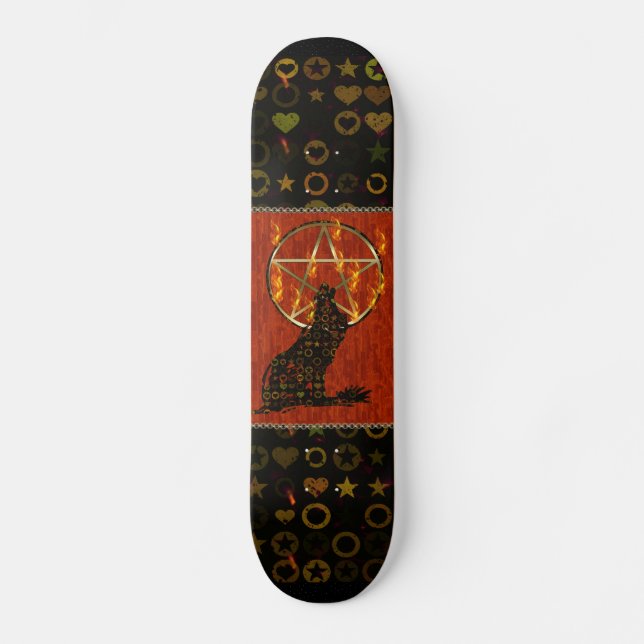 Wolf Pentagram Skateboard (Front)