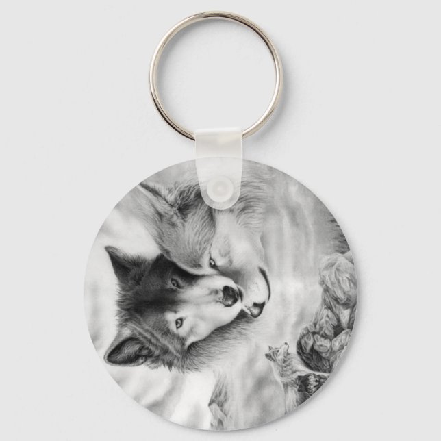 wolf pic 3-2 key ring (Front)