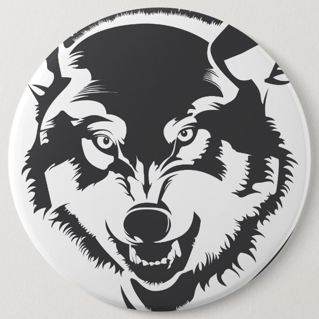 Wolf Pinback Button (Front)