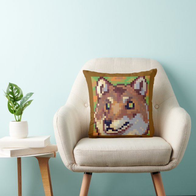 Wolf, Pixel Art, pixelart Cushion (Chair)