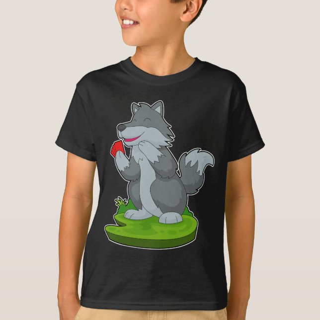 Wolf Poker Poker cards T-Shirt (Front)