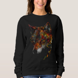 Wolf Polygon  Animal Motif Wolf Sweatshirt