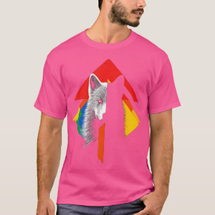 Wolf Polygon Colourful Art Animal Love Abstract Wo T-Shirt
