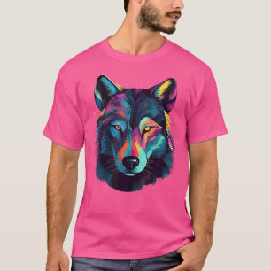 Wolf Pop Art Colourful Art Wolf Lover T-Shirt