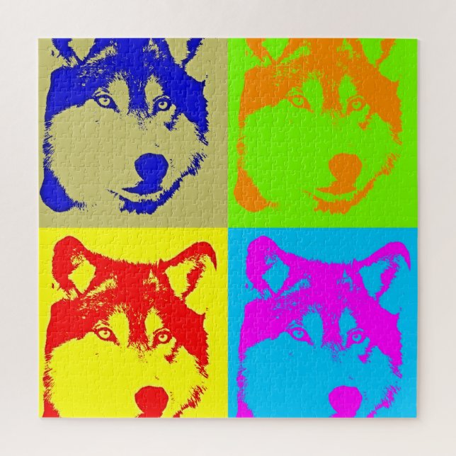Wolf Pop Art - Wild Animals Art Jigsaw Puzzle (Vertical)