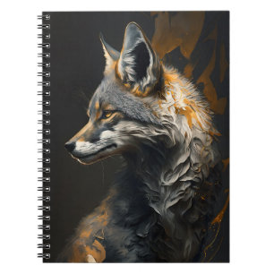 Wolf Portrait Animal Nature Wildlife Dark Painting Notebook