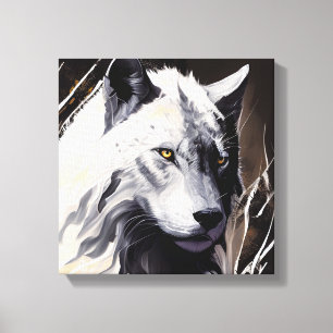 Wolf Portrait Animal Painting Wildlife Adventure Canvas Print