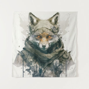 Wolf Portrait Animal Painting Wildlife Forest Tapestry