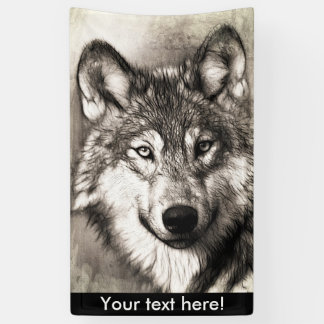 Wolf portrait banner