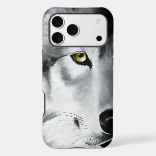 Wolf Portrait Black White