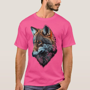 Wolf Portrait Blue Eyes Animal Print Art Wolf T-Shirt