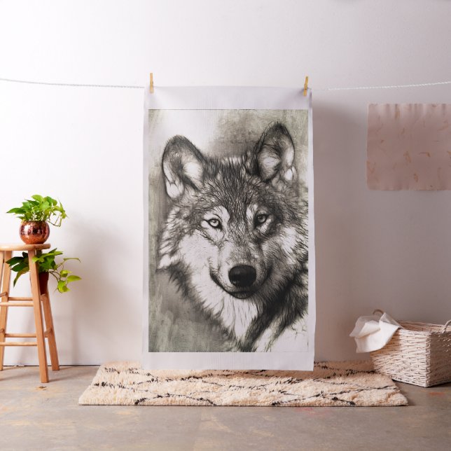 Wolf portrait fabric (In Situ)