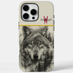 Wolf portrait in a tranquil forest iPhone 16 pro max case