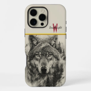 Wolf portrait in a tranquil forest iPhone 16 pro max case