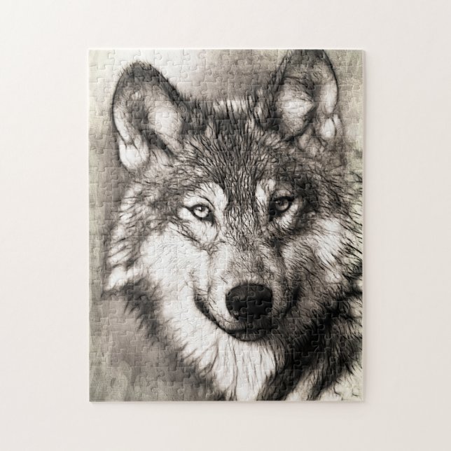 Wolf portrait jigsaw puzzle (Vertical)