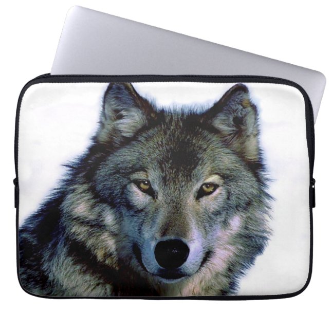 Wolf Portrait Laptop Sleeve (Front)