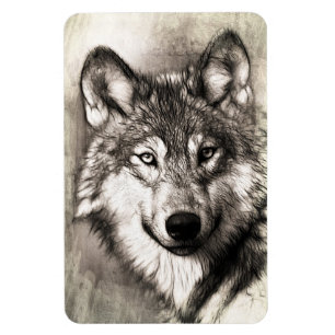 Wolf portrait magnet