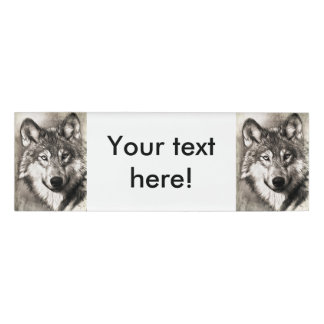 Wolf portrait name tag