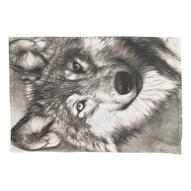 Wolf portrait pillowcase (Front)