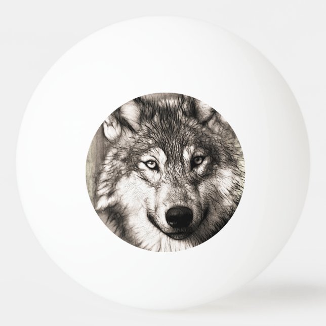 Wolf portrait ping pong ball (Back)