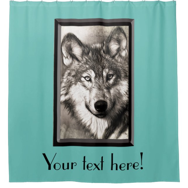 Wolf portrait shower curtain (Front)