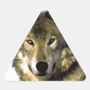 Wolf Portrait Triangle Sticker