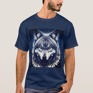 Wolf Portrait with Intense Golden Eyes T-Shirt