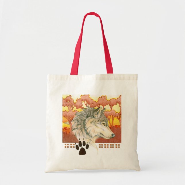 Wolf Profile Tote Bag (Front)