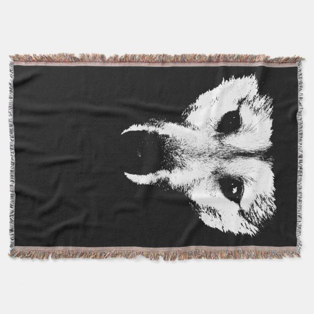 Wolf Pup Blanket Husky Wolf Pup Throw Blanket (Front)