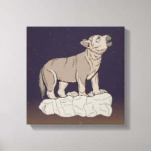Wolf Pup Howling Canvas Print