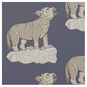 Wolf Pup Howling Fabric
