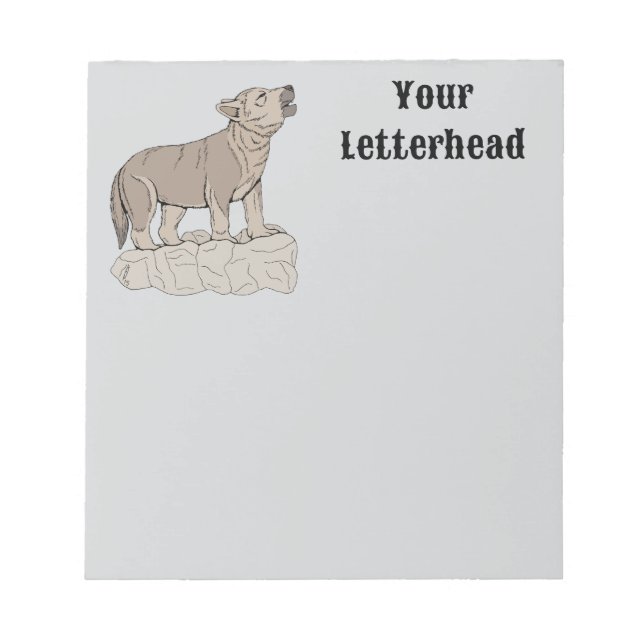 Wolf Pup Howling Notepad (Front)