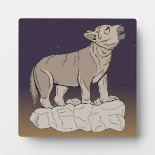 Wolf Pup Howling Plaque