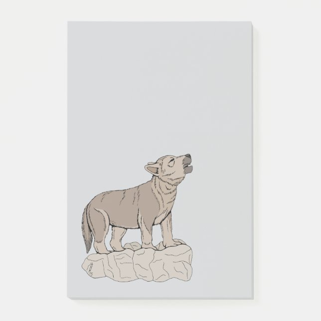 Wolf Pup Howling Post-it Notes (Front)