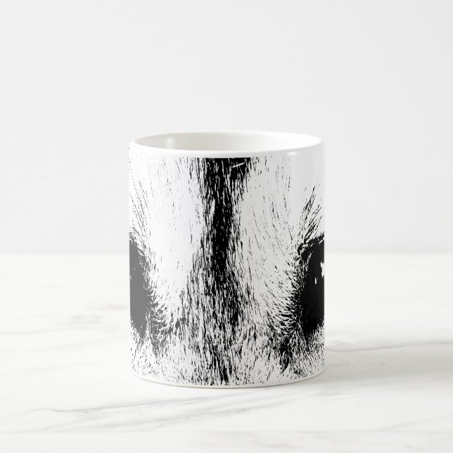 Wolf Pup Mug Coffee Cup Cool  Husky Wolf Cup (Center)