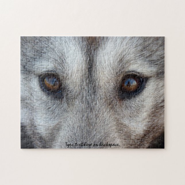 Wolf Pup Puzzle Personalised Wolf Eyes Gifts (Horizontal)