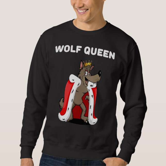 Wolf Queen Girls Wolf  Womens Wolf Sweatshirt (Front)