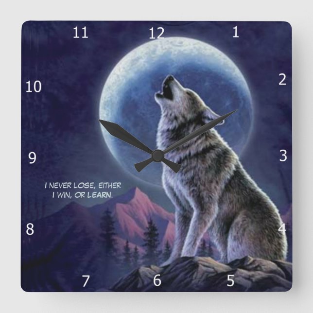 WOLF QUOTE  SQUARE WALL CLOCK (Front)