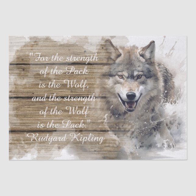 Wolf Quote Tissue Paper (Front)