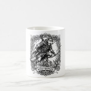 Wolf Ranger Archer Dotwork Tattoo Art Coffee Mug