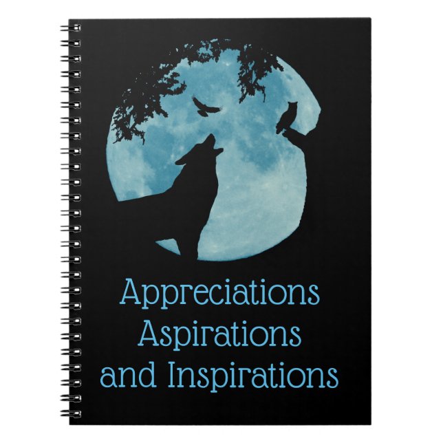 Wolf, Raven Owl and Moon Appreciation Journal (Front)