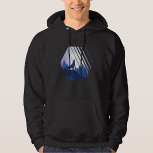 Wolf Realistic Wolves Animal Howling At The Moon W Hoodie
