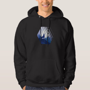 Wolf Realistic Wolves Animal Howling At The Moon W Hoodie