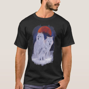 Wolf Realistic Wolves Animal Howling At The Moon W T-Shirt