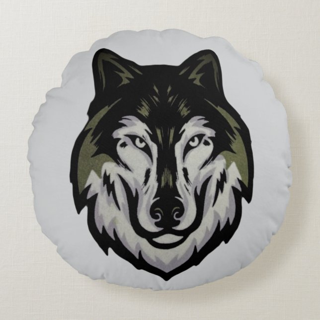 wolf round cushion (Front)