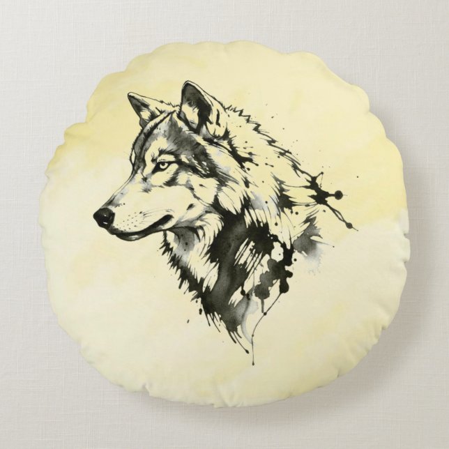 Wolf Round Cushion (Front)