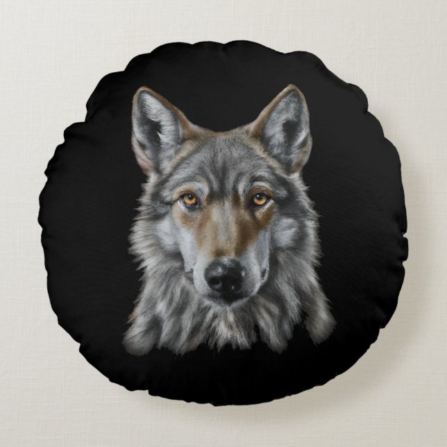 Wolf Round Cushion (Front)