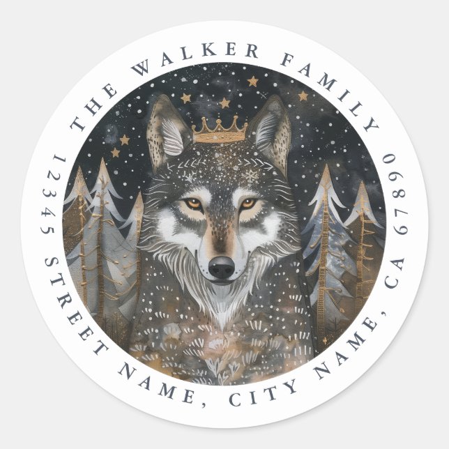 Wolf Round Stickers (Front)