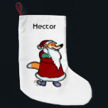 Wolf Santa Claus Name Small Christmas Stocking<br><div class="desc">A very impatient wolf is wearing a Santa costume</div>